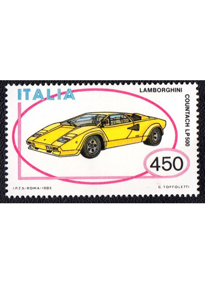 1985 - ITALIA francobollo dedicato alla Lamborghini Countach nuovo L. 450
